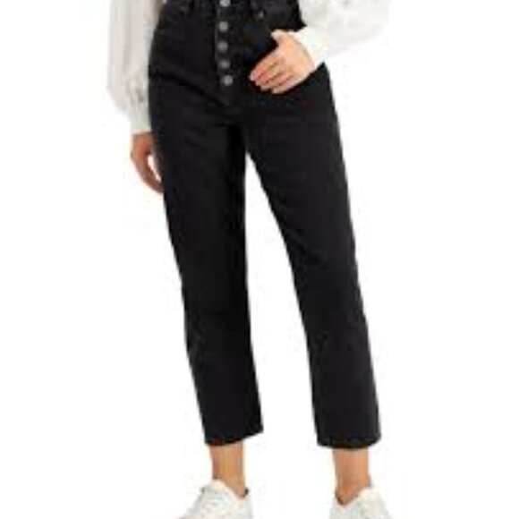 INC International Concepts High Rise Button Fly Mom Jeans Women's 8 - Picture 1 of 10